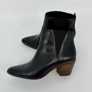 Lucky Brand Black Almond Toe Ankle Boots